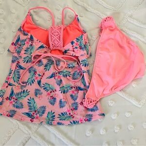 Pink Floral Swim Set